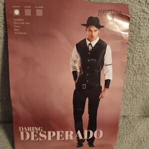 Daring Desperado Costume Medium Black White Hauntlook Halloween
